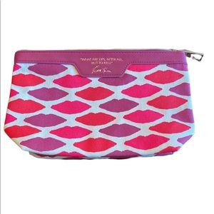 Estée Lauder Pink and Purple Lips Patterned Cosmetic Bag